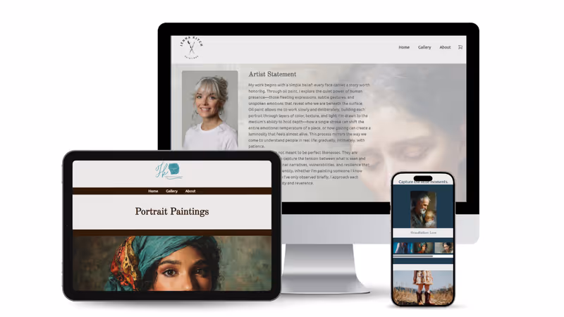 Artist website built with Art Easely